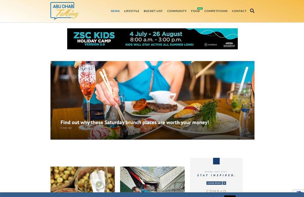 Screenshot of the Abu Dhabi Talking website